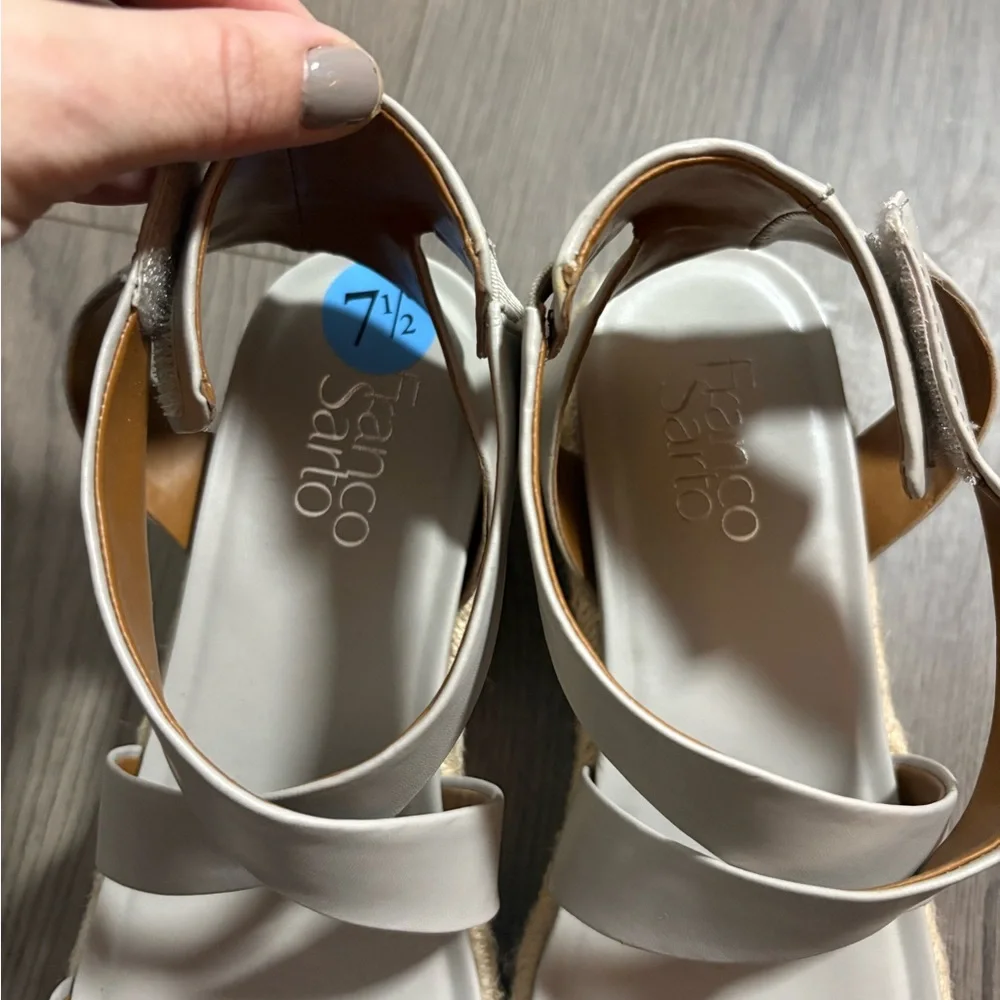Franco Sarto Grey Strappy Platform Espadrilles‎ Sandals Classic